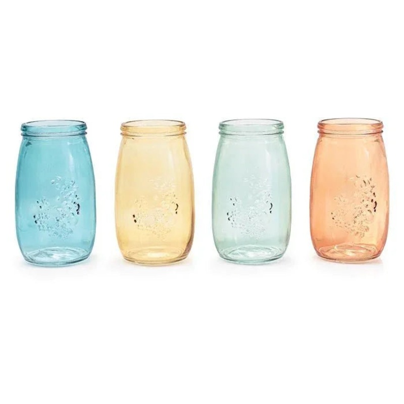 GLASS MASON JAR SPRING COLORS | 1ct