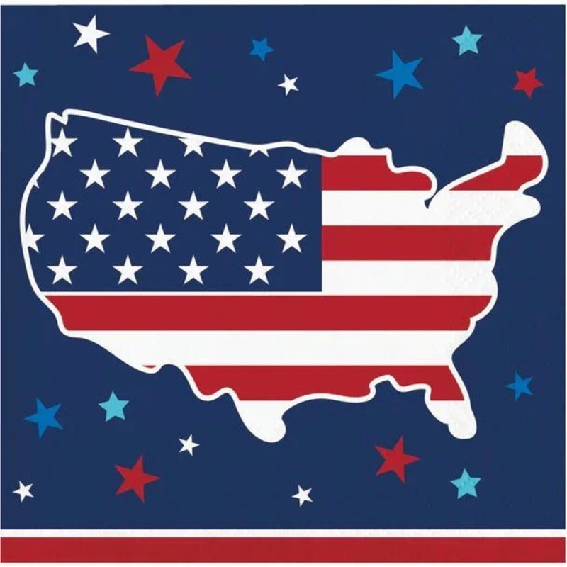 4th Of July Freedom Fireworks Beverage Napkins | 16ct