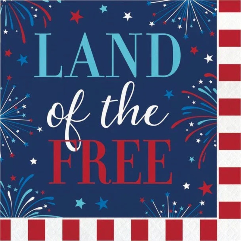 4th Of July Freedom Fireworks Lunch Napkins | 16ct