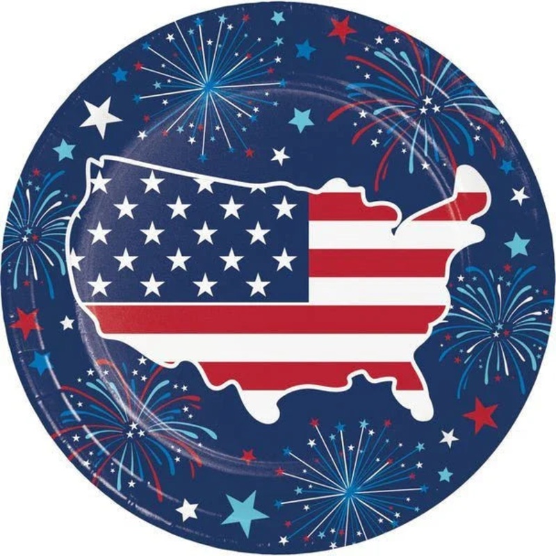 4th Of July Freedom Fireworks Lunch Plates 8 3/4 | 8ct