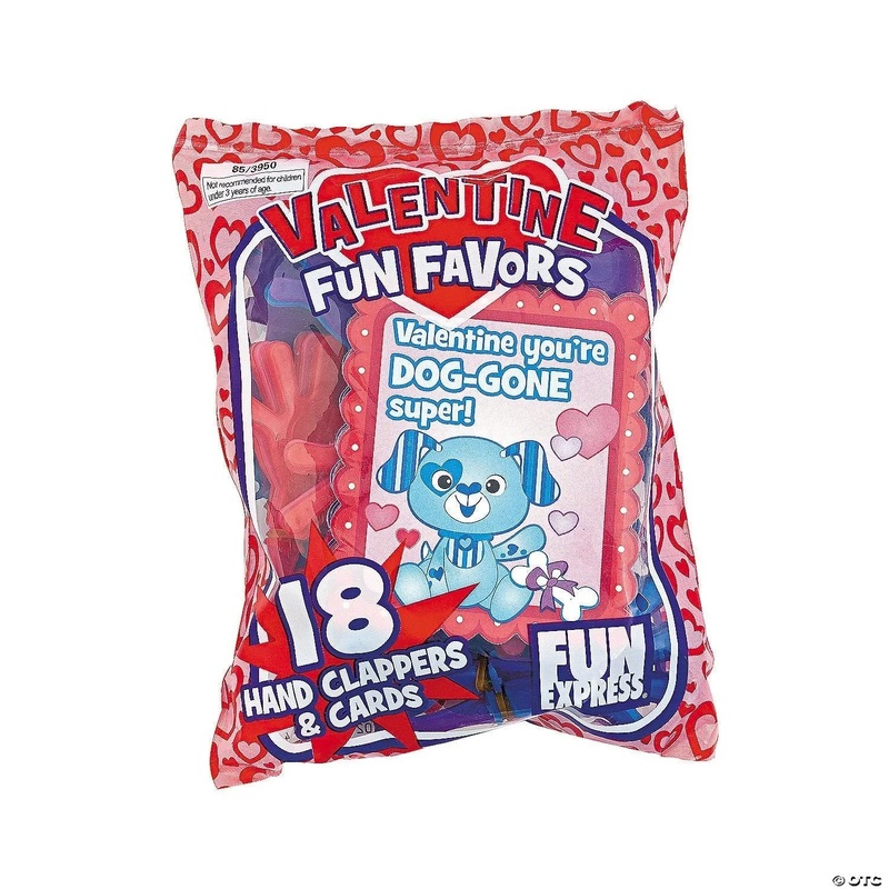 Valentine’s Hand Clapper Fun Favors with Cards | 18 Ct