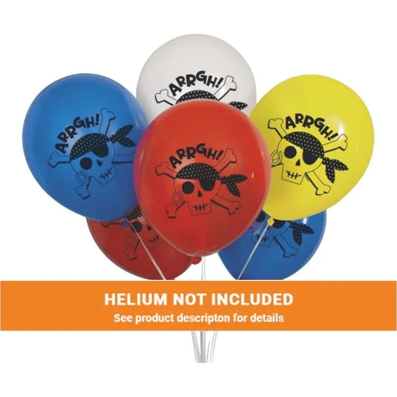 12 Ahoy Pirate Latex Balloon Pack | 8 ct
