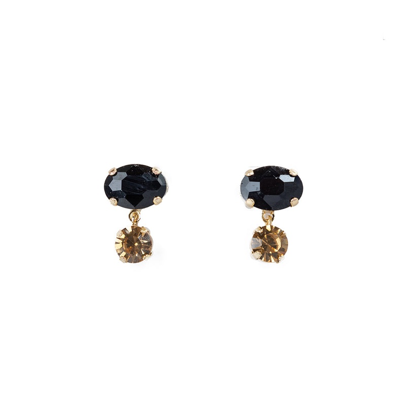 Angelina Earrings|Gold/Black|One Size