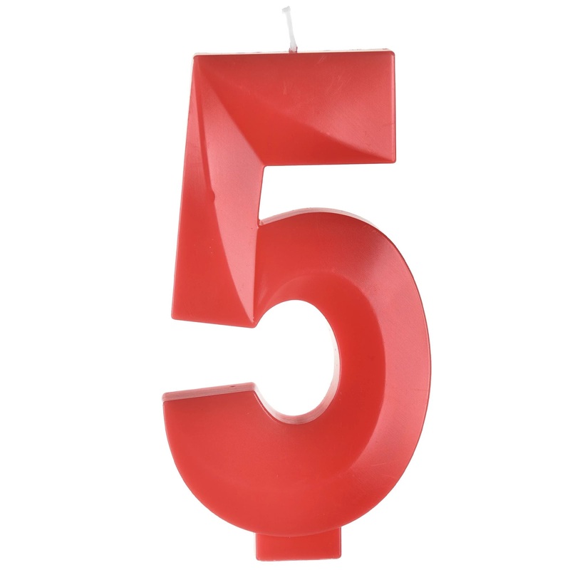 #5 Facet Candle – Red