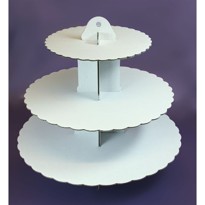 3 Tier White Cupcake Stand