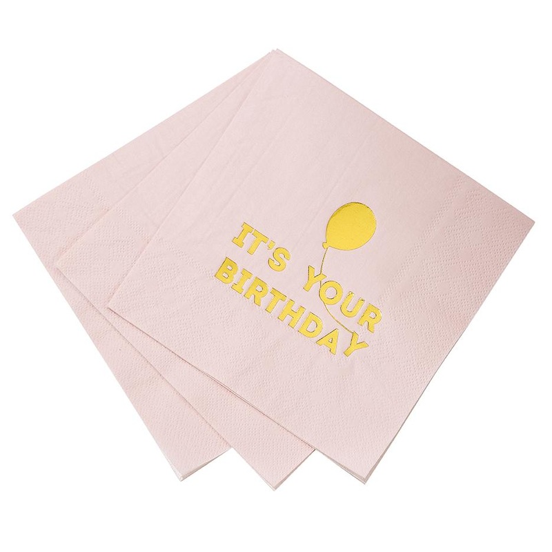 We Heart Birthdays Pink Napkins – 16 Pack