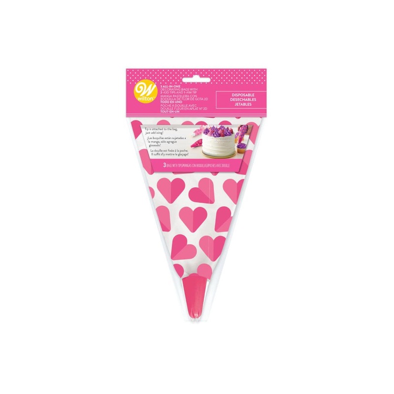 Wilton Valentines Piping Bag Set – Includes 3 Bags and Tips