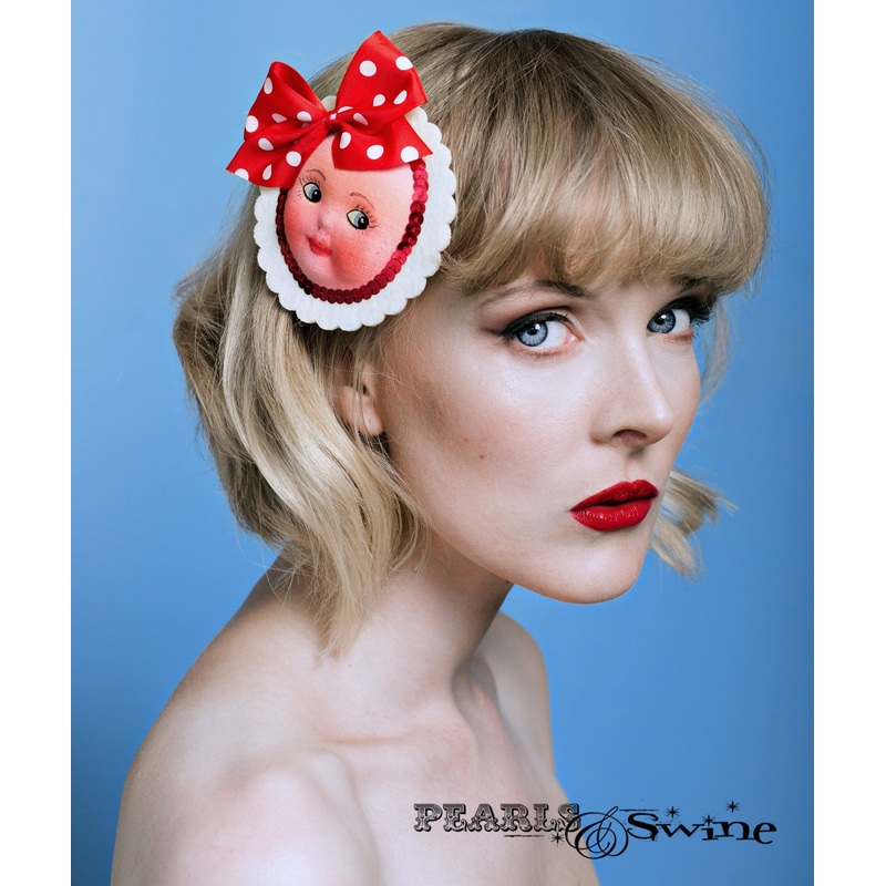 Vintage Doll Face Hair Clip Popsy