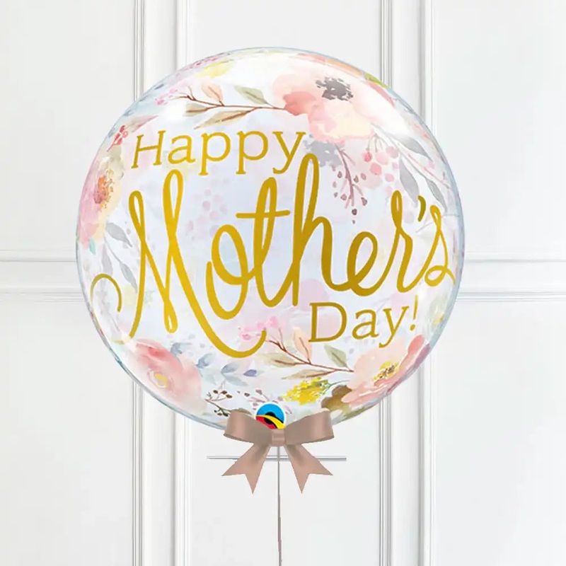 Watercolour Happy Mother’s Day Inflated Bubble Balloon