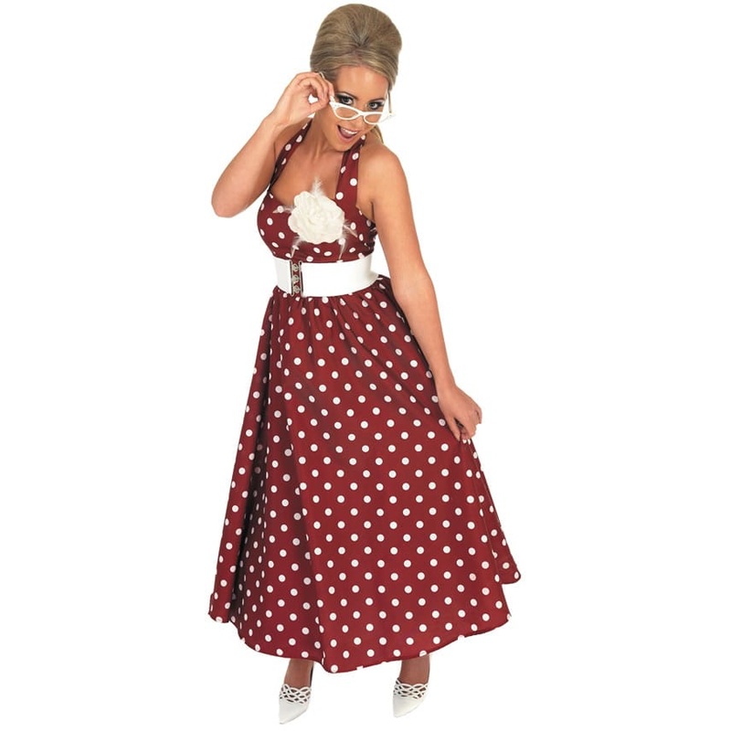 1950s Day Dress Red|Small|Medium|Large|X-Large|Extra X-Large