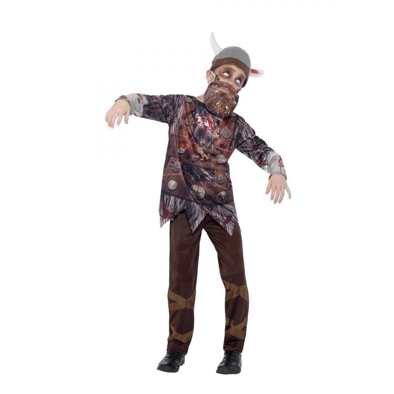 Zombie Viking Costume, Brown|Small (Age 4-6)|Medium (Age 7-9)|Large (Age 10-12)