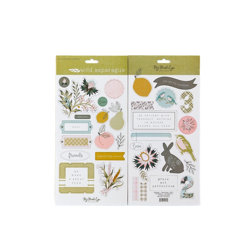 Wild Asparagus Chipboard Embellishments