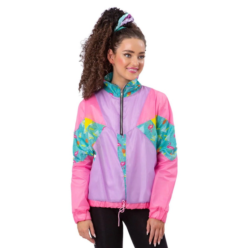 80s Pastel Windbreaker Womens Jacket